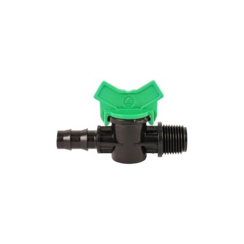 Medium Pressure Black and Green Irrigation Flow Control Valve, For Water, Push used as tap in drip lateral pipe
